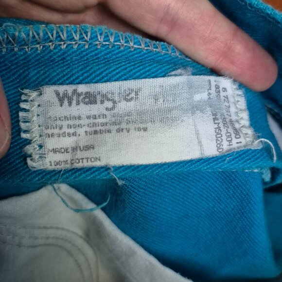 Vintage 100% Cotton Turquoise Wrangler Jeans - Picture 8 of 15